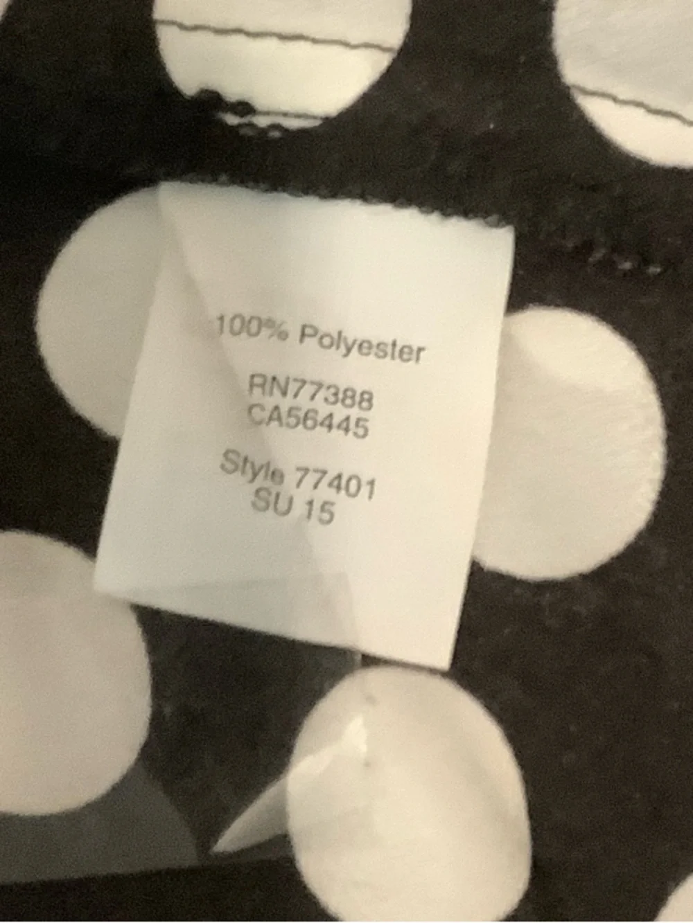 J. Crew Black Top with White Polka Dots